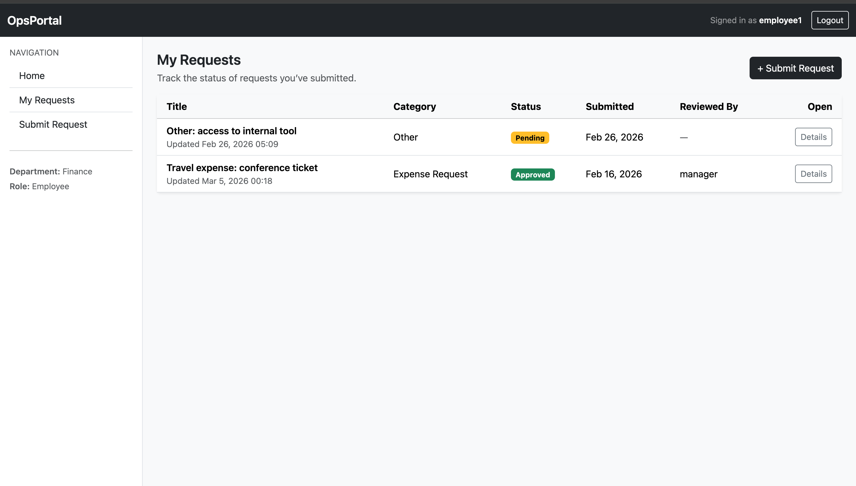 Operations & Approval Portal