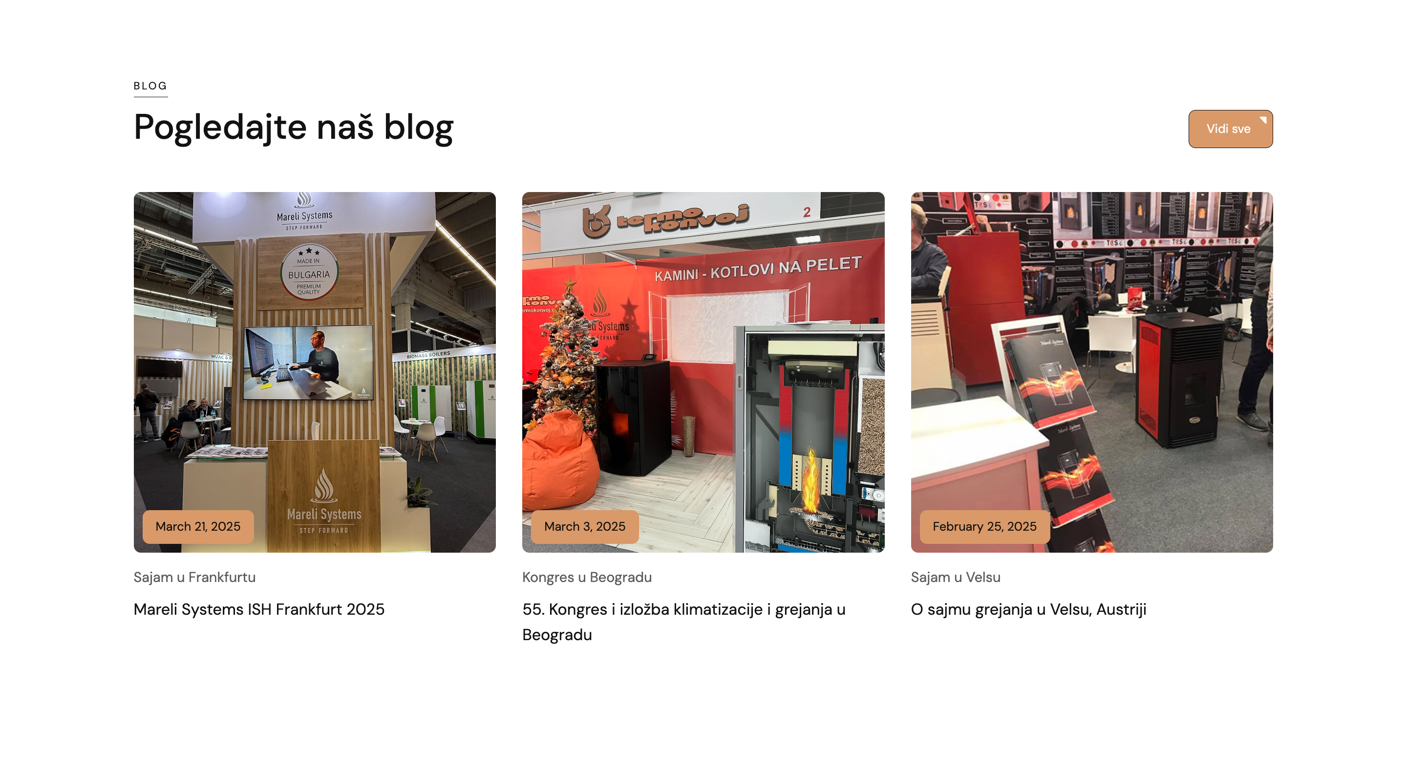 Termokonvoj website — blog section